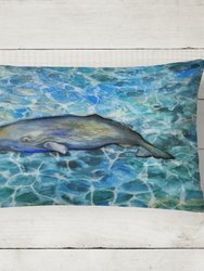 12 in x 16 in  Outdoor Throw Pillow Sperm Whale Cachalot Canvas Fabric Decorative Pillow
