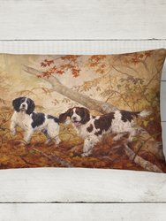 12 in x 16 in  Outdoor Throw Pillow Springer Spaniels by Elizabeth Halstead Canvas Fabric Decorative Pillow