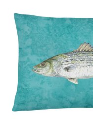 12 in x 16 in  Outdoor Throw Pillow Striped Bass Fish Canvas Fabric Decorative Pillow