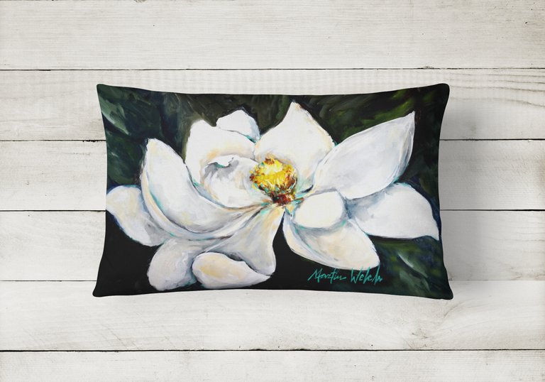 12 in x 16 in  Outdoor Throw Pillow Sweet Magnolia Canvas Fabric Decorative Pillow