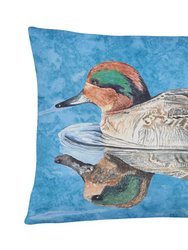 12 in x 16 in  Outdoor Throw Pillow Teal Duck Canvas Fabric Decorative Pillow