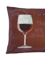 12 in x 16 in  Outdoor Throw Pillow The best wines are the ones we drink with friends Canvas Fabric Decorative Pillow