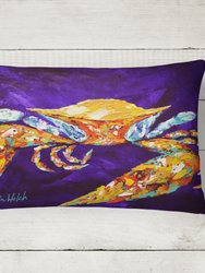 12 in x 16 in  Outdoor Throw Pillow The Right Stuff Crab in Purple Canvas Fabric Decorative Pillow