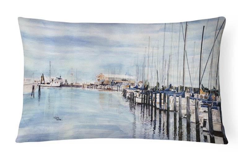 12 in x 16 in  Outdoor Throw Pillow The Warf Canvas Fabric Decorative Pillow