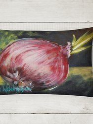 12 in x 16 in  Outdoor Throw Pillow Vegetables - Onion One-Yun Canvas Fabric Decorative Pillow