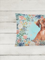 12 in x 16 in  Outdoor Throw Pillow Vizsla Canvas Fabric Decorative Pillow