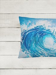 12 in x 16 in  Outdoor Throw Pillow Wave Welcome Canvas Fabric Decorative Pillow