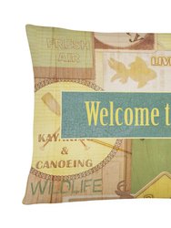 12 in x 16 in  Outdoor Throw Pillow Welcome to the Camp Canvas Fabric Decorative Pillow