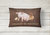 12 in x 16 in  Outdoor Throw Pillow Welcome to the Farm with the pig and chicken Canvas Fabric Decorative Pillow