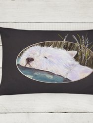12 in x 16 in  Outdoor Throw Pillow Westie Canvas Fabric Decorative Pillow