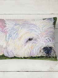 12 in x 16 in  Outdoor Throw Pillow Westie Canvas Fabric Decorative Pillow