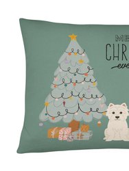 12 in x 16 in  Outdoor Throw Pillow Westie Christmas Everyone Canvas Fabric Decorative Pillow