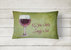 12 in x 16 in  Outdoor Throw Pillow Wine a little laugh a lot Canvas Fabric Decorative Pillow