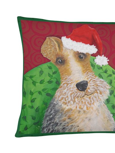 Caroline's Treasures 12 in x 16 in  Outdoor Throw Pillow Wire Fox Terrier Christmas Canvas Fabric Decorative Pillow product