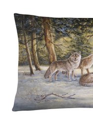 12 in x 16 in  Outdoor Throw Pillow Wolves by Daphne Baxter Canvas Fabric Decorative Pillow