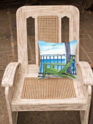 14 in x 14 in Outdoor Throw PillowAdirondack Chairs Fabric Decorative Pillow