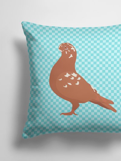 Caroline's Treasures 14 in x 14 in Outdoor Throw PillowAfrican Owl Pigeon Blue Check Fabric Decorative Pillow product