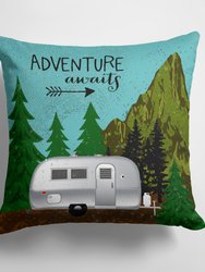 14 in x 14 in Outdoor Throw PillowAirstream Camper Adventure Awaits Fabric Decorative Pillow