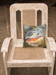 14 in x 14 in Outdoor Throw PillowAlligator Fabric Decorative Pillow