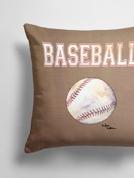 14 in x 14 in Outdoor Throw PillowBaseball Fabric Decorative Pillow