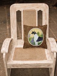 14 in x 14 in Outdoor Throw PillowBasenji Fabric Decorative Pillow