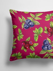 14 in x 14 in Outdoor Throw PillowBerries Fabric Decorative Pillow