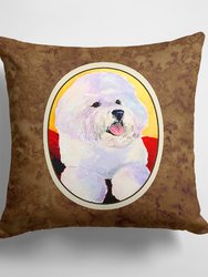 14 in x 14 in Outdoor Throw PillowBichon Frise Fabric Decorative Pillow