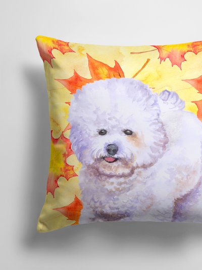 Caroline's Treasures 14 in x 14 in Outdoor Throw PillowBichon Frise Fall Fabric Decorative Pillow product