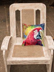 14 in x 14 in Outdoor Throw PillowBird - Parrot Fabric Decorative Pillow