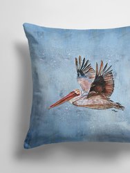 14 in x 14 in Outdoor Throw PillowBird - Pelican Fabric Decorative Pillow