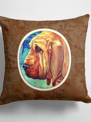 14 in x 14 in Outdoor Throw PillowBloodhound Fabric Decorative Pillow