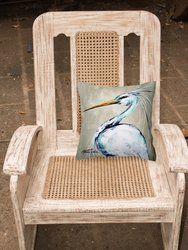 14 in x 14 in Outdoor Throw PillowBlue Heron Smitty's Brother Fabric Decorative Pillow