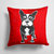14 in x 14 in Outdoor Throw PillowBoston Terrier Runt Fabric Decorative Pillow