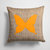 14 in x 14 in Outdoor Throw PillowButterfly Burlap and Orange BB1046 Fabric Decorative Pillow