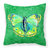 14 in x 14 in Outdoor Throw PillowButterfly Green on Green Fabric Decorative Pillow