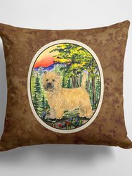 14 in x 14 in Outdoor Throw PillowCairn Terrier Fabric Decorative Pillow