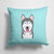 14 in x 14 in Outdoor Throw PillowCheckerboard Blue Alaskan Malamute Fabric Decorative Pillow