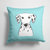 14 in x 14 in Outdoor Throw PillowCheckerboard Blue Dalmatian Fabric Decorative Pillow