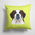 14 in x 14 in Outdoor Throw PillowCheckerboard Lime Green Saint Bernard Fabric Decorative Pillow