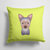 14 in x 14 in Outdoor Throw PillowCheckerboard Lime Green Yorkie Puppy Fabric Decorative Pillow