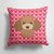 14 in x 14 in Outdoor Throw PillowChocolate Brown Poodle Fabric Decorative Pillow