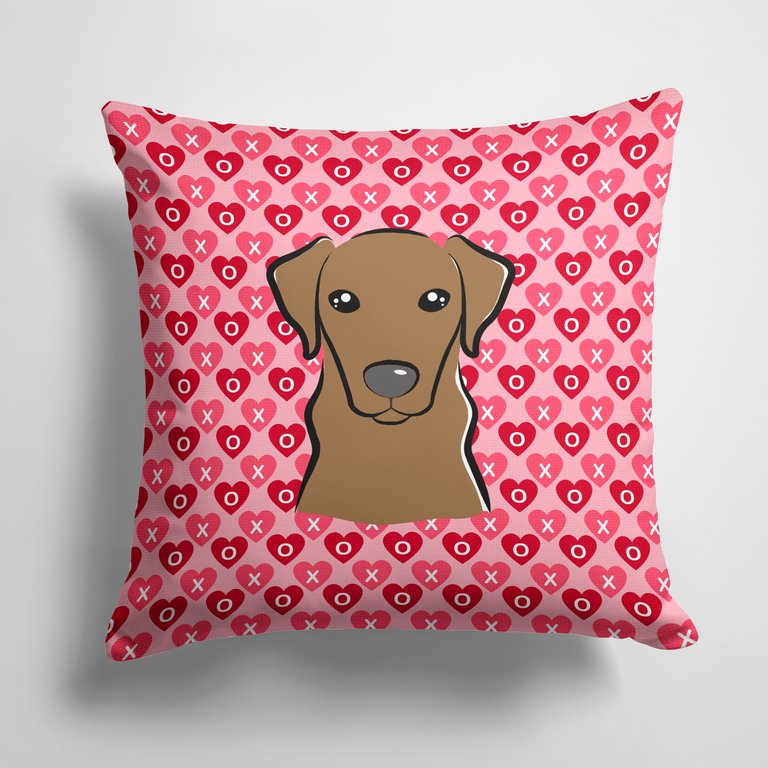 14 in x 14 in Outdoor Throw PillowChocolate Labrador Fabric Decorative Pillow