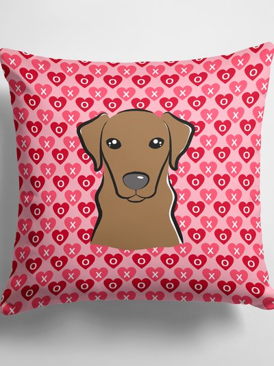 Caroline's Treasures 14 in x 14 in Outdoor Throw PillowChocolate Labrador Fabric Decorative Pillow product