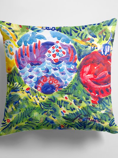 Caroline's Treasures 14 in x 14 in Outdoor Throw PillowChristmas Tree Ornaments Fabric Decorative Pillow product