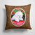 14 in x 14 in Outdoor Throw PillowChristmas Tree with  Bichon Frise Fabric Decorative Pillow