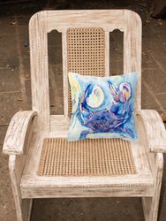 14 in x 14 in Outdoor Throw PillowCrab and oyster Fabric Decorative Pillow
