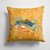 14 in x 14 in Outdoor Throw PillowCrab Blowing Bubbles Fabric Decorative Pillow