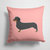 14 in x 14 in Outdoor Throw PillowDachshund Checkerboard Pink Fabric Decorative Pillow