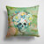 14 in x 14 in Outdoor Throw PillowDay of the Dead Skull with Flowers Fabric Decorative Pillow - Brown