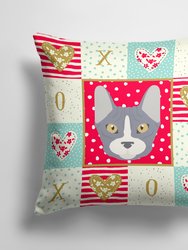 14 in x 14 in Outdoor Throw PillowDon Sphynx Cat Love Fabric Decorative Pillow